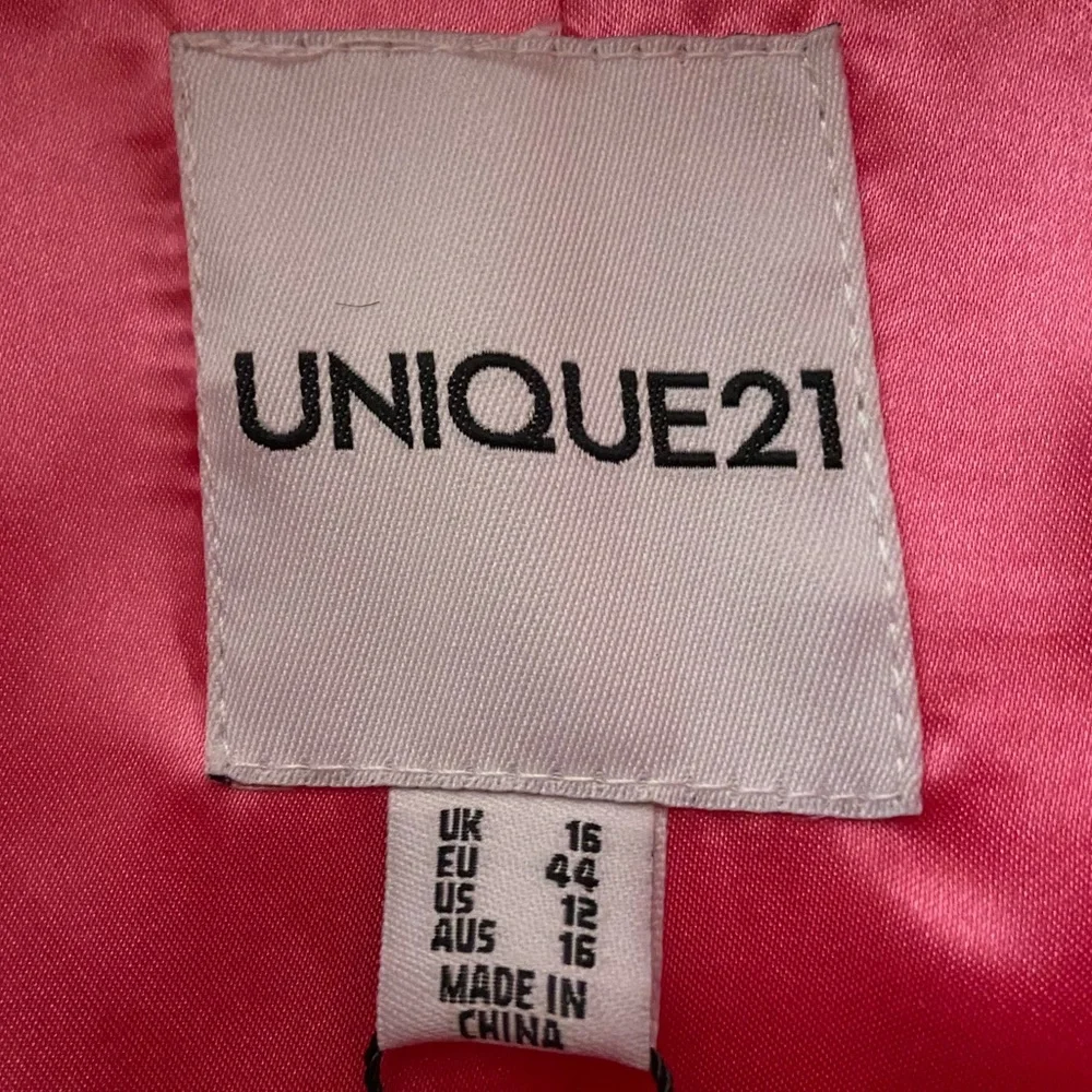 ASOS Unique21 Faux Fur Trim Vinyl Coat in Fuchsia, Size 12 - Picture 11 of 13